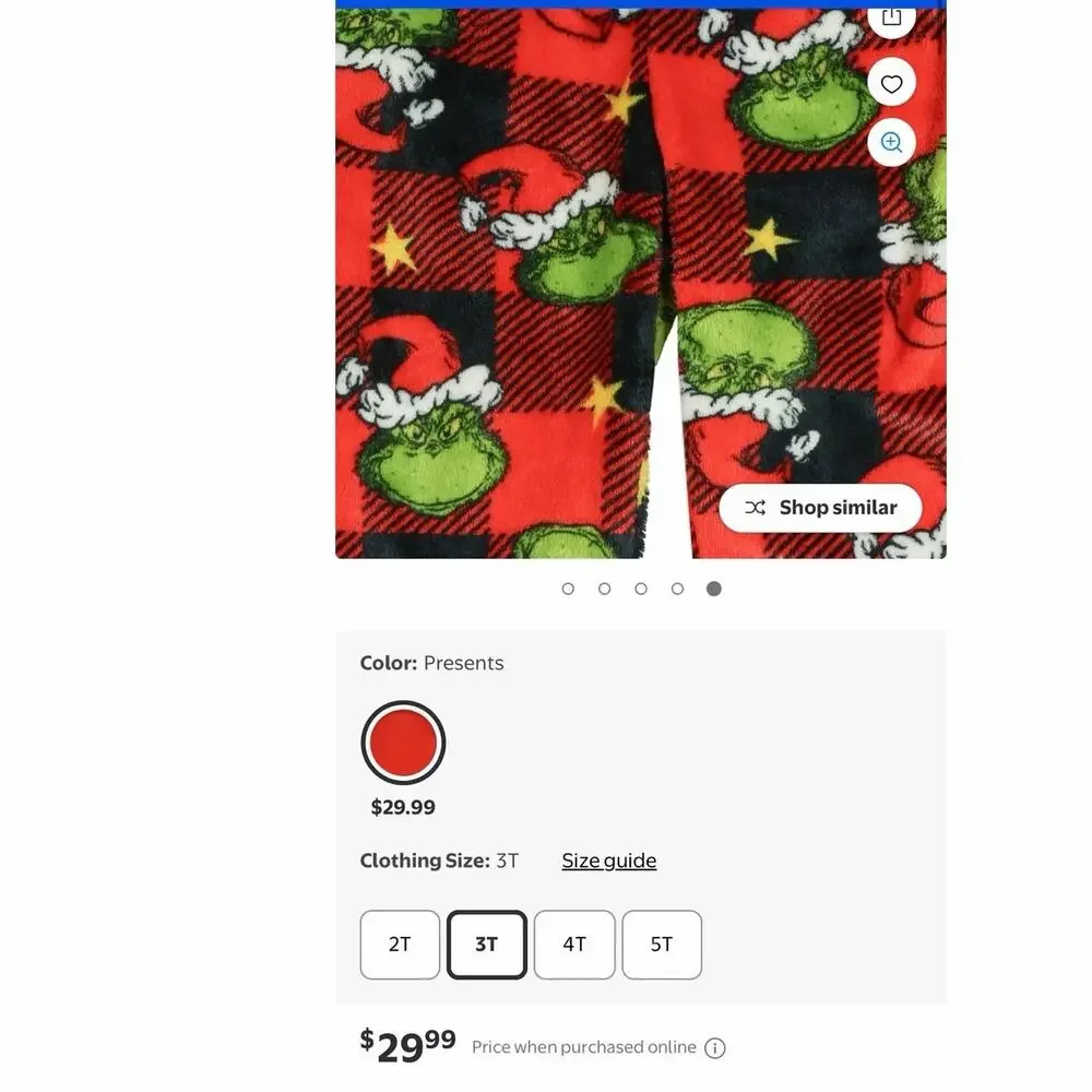 NEW! Size 3T Dr Seuss The Grinch Pajamas Buffalo Plaid Matching Family Sleepwear